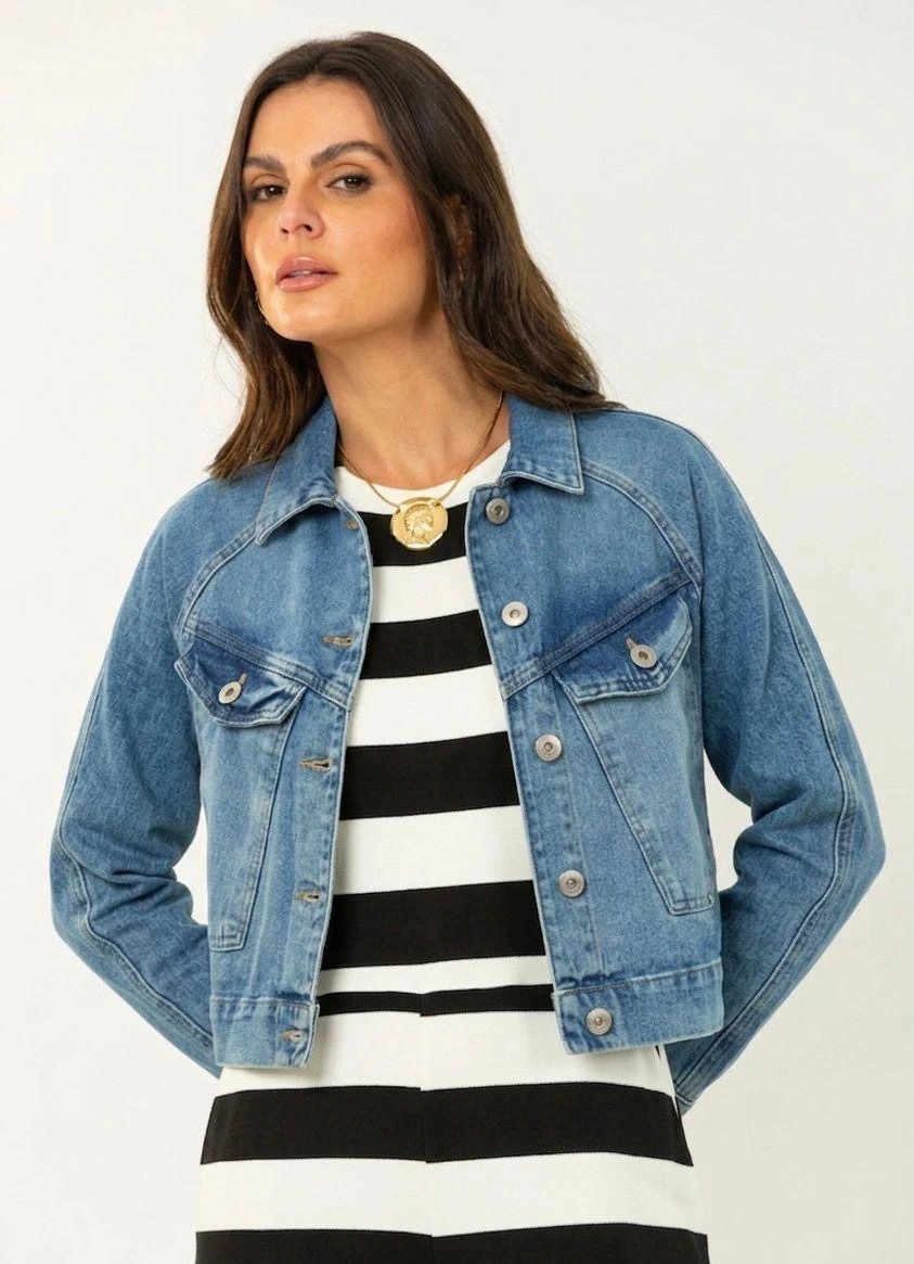 JAQUETA OVER RAGLAN INDIGO